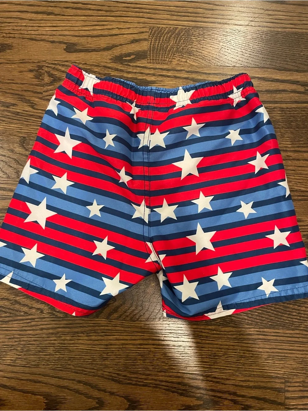 Kids' Red, White & Blue Star Stripe Swim Trunks